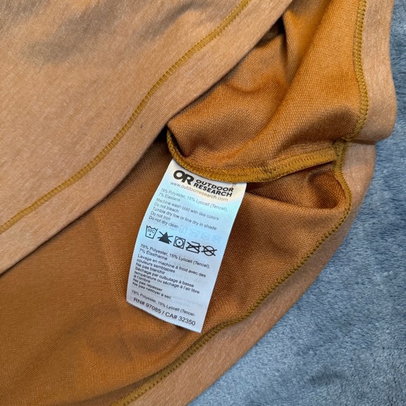 Outdoor Research Long Sleeve Henley Shirt Tan Heather Pocket Mens Medium NWT - Picture 6 of 10